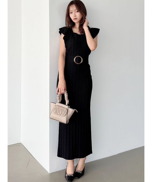 RESEXXY（リゼクシー）の「ラッフルデザインニットワンピース（ワンピース・レディース・ブラック/ベージュ/アイボリー・FREE）」の13枚目の写真