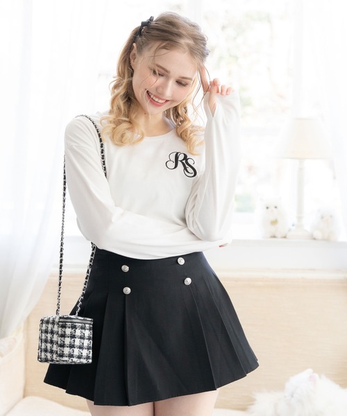 DearMyLoveRose(ディアマイラブローズ)の「オリジナル柄指穴チュニックロンT(Tシャツ/カットソー・レディース・ベビーピンク/ダークブラック/ブラック/ホワイト×ホワイト/ブラック×ホワイト・FREE)」の18枚目の写真