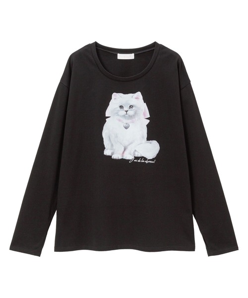 DearMyLoveRose(ディアマイラブローズ)の「オリジナル柄指穴チュニックロンT(Tシャツ/カットソー・レディース・ベビーピンク/ダークブラック/ブラック/ホワイト×ホワイト/ブラック×ホワイト・FREE)」の11枚目の写真