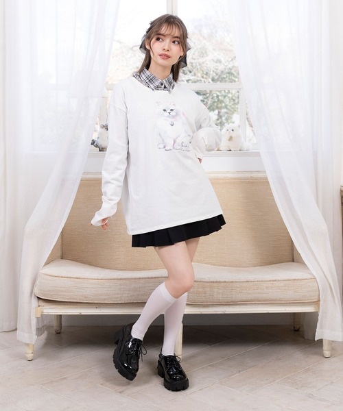 オリジナル柄指穴チュニックロンT（Tシャツ/カットソー