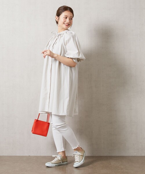 FREAK'S STORE（フリークスストア）の「【限定展開】コットンメローレギンス（レギンス/スパッツ・レディース・ストライプ/ブラック/グレー/オフホワイト/ネイビー・ﾌﾘ-）」の7枚目の写真