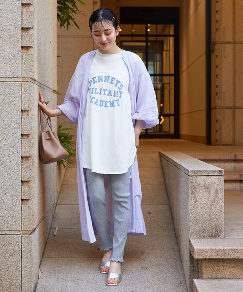 FREAK'S STORE（フリークスストア）の「【限定展開】コットンメローレギンス（レギンス/スパッツ・レディース・ストライプ/ブラック/グレー/オフホワイト/ネイビー・ﾌﾘ-）」の12枚目の写真