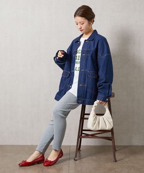 FREAK'S STORE（フリークスストア）の「【限定展開】コットンメローレギンス（レギンス/スパッツ・レディース・ストライプ/ブラック/グレー/オフホワイト/ネイビー・ﾌﾘ-）」の21枚目の写真