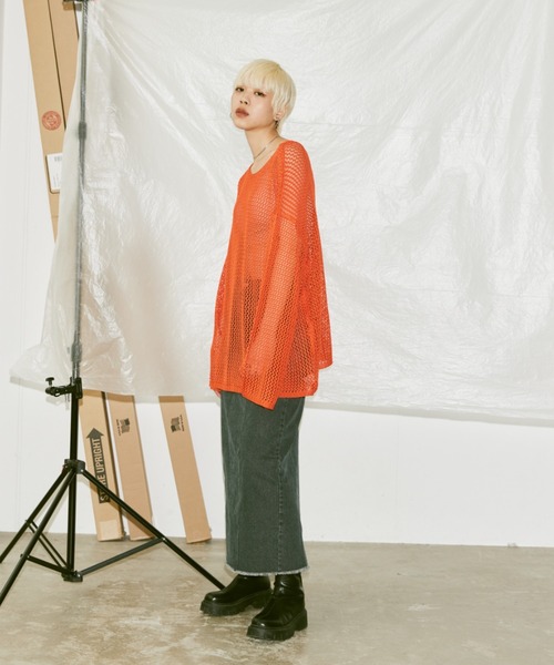 Happy John(ハッピージョン)の「fringe denim skirt/フリンジデニムスカート(デニムスカート・レディース・チャコールグレー/サックスブルー・SMALL/MEDIUM)」の12枚目の写真