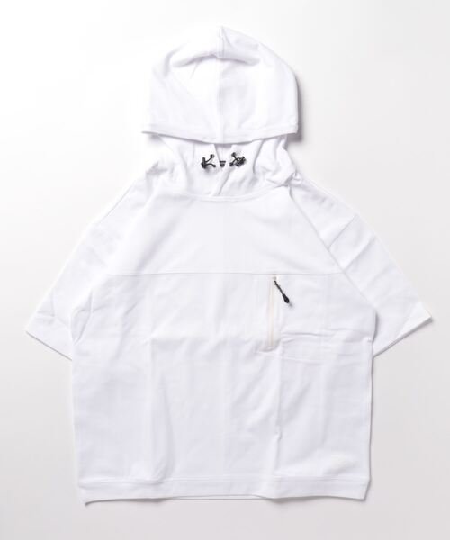 Grand PARK（グランドパーク）の「圧縮マイクロ鹿の子半袖パーカー（パーカー・メンズ・ホワイト/ネイビー/ブラック/グレー・MEDIUM/LARGE/X-LARGE）」の18枚目の写真