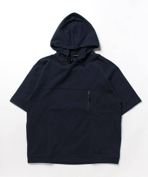 Grand PARK（グランドパーク）の「圧縮マイクロ鹿の子半袖パーカー（パーカー・メンズ・ホワイト/ネイビー/ブラック/グレー・MEDIUM/LARGE/X-LARGE）」の20枚目の写真