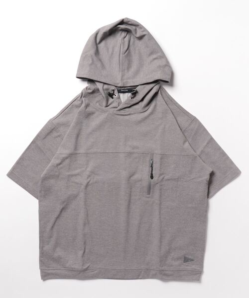 Grand PARK（グランドパーク）の「圧縮マイクロ鹿の子半袖パーカー（パーカー・メンズ・ホワイト/ネイビー/ブラック/グレー・MEDIUM/LARGE/X-LARGE）」の21枚目の写真