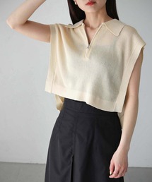 cheriella | 【cheriella】WEB限定シアーハーフジップショートベスト(ニット/セーター)