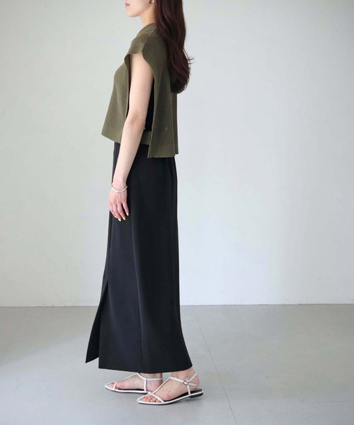 cheriella（シェリエラ）の「【cheriella】WEB限定シアーハーフジップショートニット（ニット/セーター・レディース・ブラック/カーキ/アイボリー・M）」の22枚目の写真