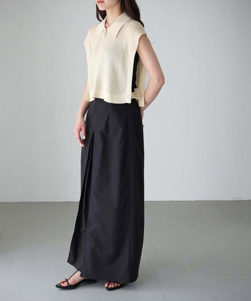 cheriella（シェリエラ）の「【cheriella】WEB限定シアーハーフジップショートニット（ニット/セーター・レディース・ブラック/カーキ/アイボリー・M）」の19枚目の写真