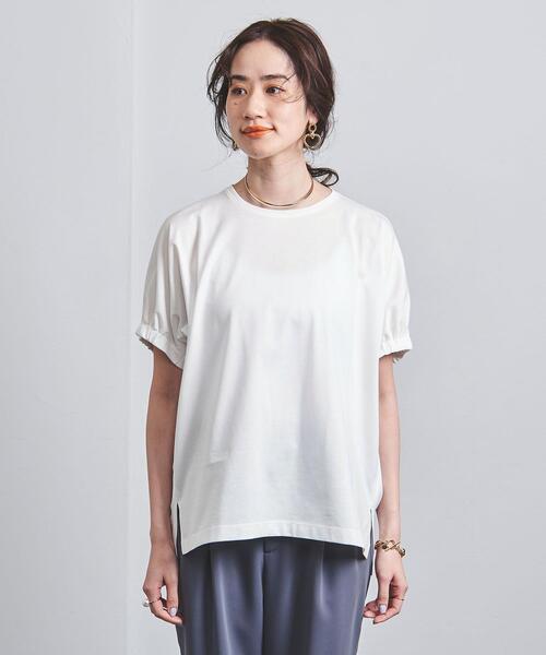 23ss✨ユナイテッドアローズ FINE/C ギャザーショートスリーブカットソー UNITED ARROWS（ユナイテッドアローズ）の「FINE/C ギャザー