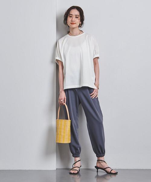 23ss✨ユナイテッドアローズ FINE/C ギャザーショートスリーブカットソー UNITED ARROWS（ユナイテッドアローズ）の「FINE/C ギャザー