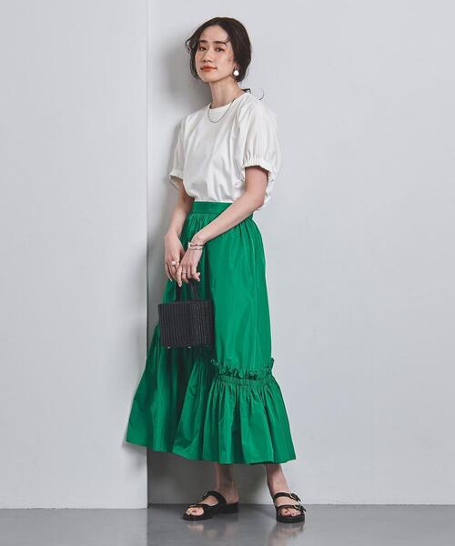 23ss✨ユナイテッドアローズ FINE/C ギャザーショートスリーブカットソー UNITED ARROWS（ユナイテッドアローズ）の「FINE/C ギャザー