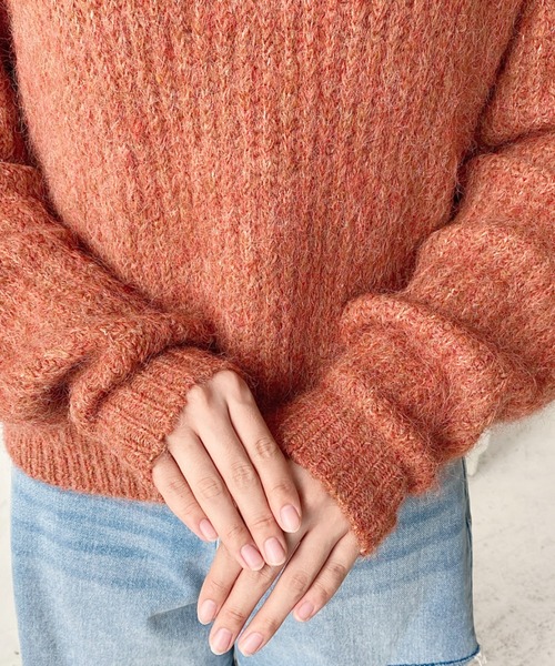 美品　MARK&LONA Atlas Wool プルオーバーニット セール】ざっくり畦編みMIXヤーンニットプルオーバー（ニット/セーター