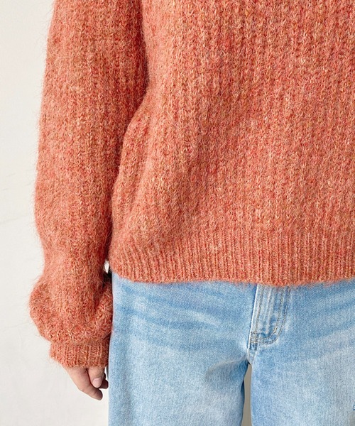 セール】ざっくり畦編みMIXヤーンニットプルオーバー（ニット/セーター
