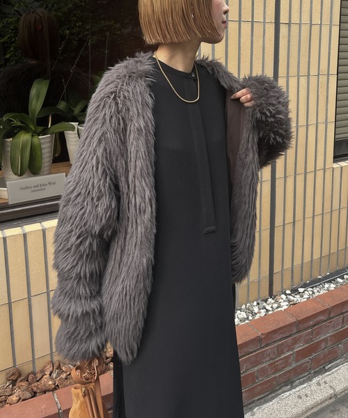 audrey and john wad（オードリーアンドジョンワッド）の「【Audrey and John Wad】リブ付ラグランスリーブロングワンピース（ワンピース・レディース・ホワイト/グレイッシュベージュ/ブラック/ブルー・FREE）」の21枚目の写真