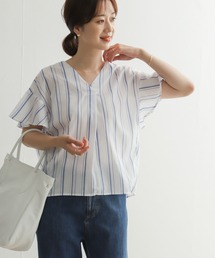 URBAN RESEARCH DOORS | 『UR TECH Smart Linen Touch』ストライプフレアスリーブブラウス(シャツ/ブラウス)