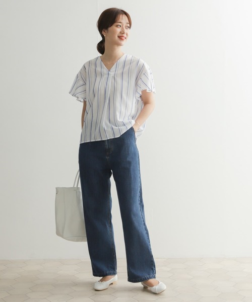 セール】『UR TECH Smart Linen Touch』ストライプフレア