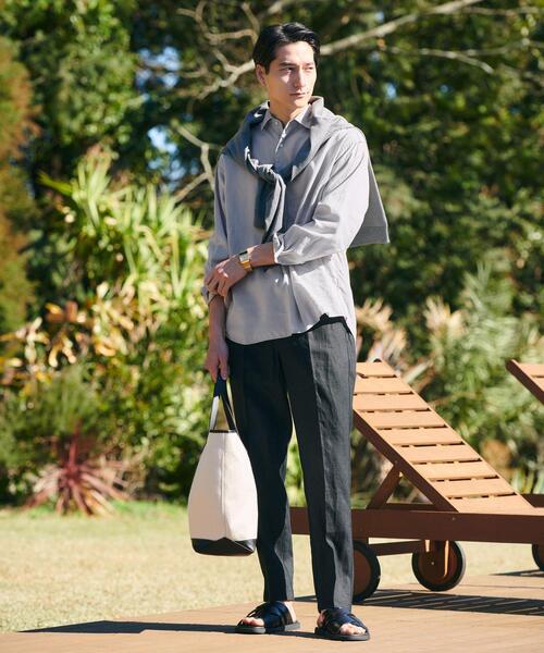 green label relaxing（グリーンレーベルリラクシング）の「フレンチリネン 1プリーツ イージーパンツ（その他パンツ・メンズ・ブラック・XL/L/M/S）」の2枚目の写真