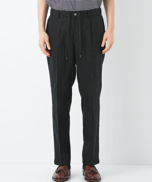 green label relaxing（グリーンレーベルリラクシング）の「フレンチリネン 1プリーツ イージーパンツ（その他パンツ・メンズ・ブラック・XL/L/M/S）」の3枚目の写真
