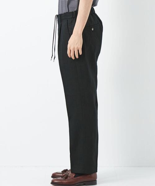 green label relaxing（グリーンレーベルリラクシング）の「フレンチリネン 1プリーツ イージーパンツ（その他パンツ・メンズ・ブラック・XL/L/M/S）」の4枚目の写真