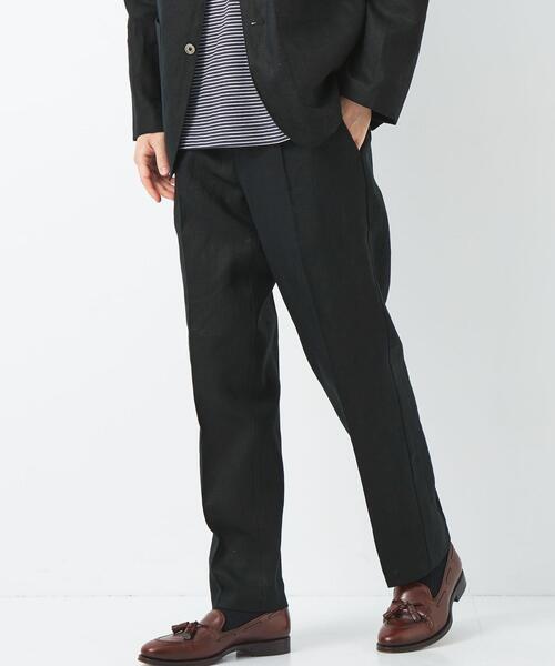 green label relaxing（グリーンレーベルリラクシング）の「フレンチリネン 1プリーツ イージーパンツ（その他パンツ・メンズ・ブラック・XL/L/M/S）」の6枚目の写真