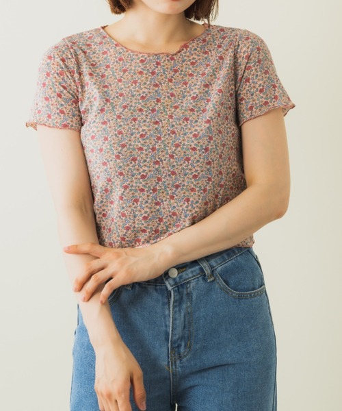 mebole(メボレ)の「クロップド丈メロウフラワートップス(Tシャツ/カットソー・レディース・レッド・FREE)」の22枚目の写真
