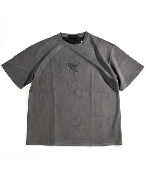 neos（ネオス）の「【neos -addictive design-】ルーズシルエット ローズプリント フェイクスウェード調 ハーフスリーブ Tシャツ（Tシャツ/カットソー・メンズ・カーキ/チャコールグレー/ブルー/パープル・MEDIUM/LARGE/X-LARGE）」の18枚目の写真