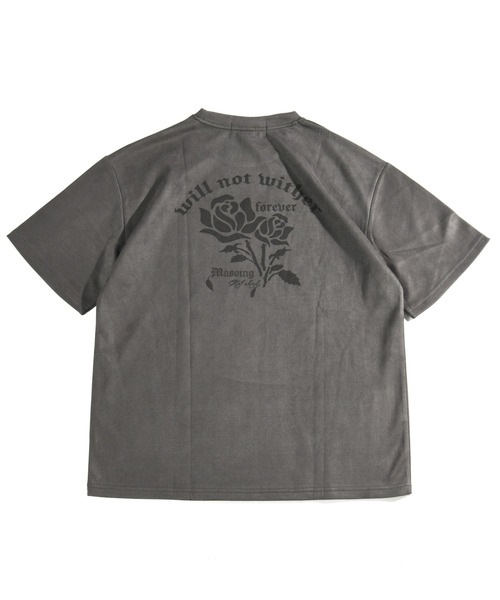 neos（ネオス）の「【neos -addictive design-】ルーズシルエット ローズプリント フェイクスウェード調 ハーフスリーブ Tシャツ（Tシャツ/カットソー・メンズ・カーキ/チャコールグレー/ブルー/パープル・MEDIUM/LARGE/X-LARGE）」の22枚目の写真