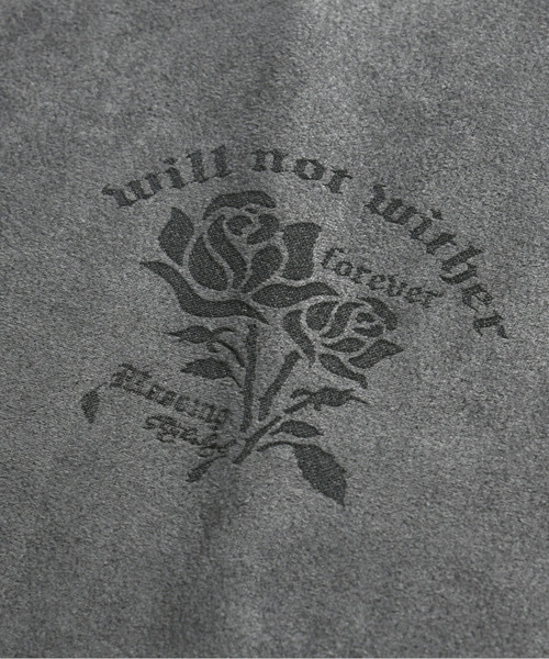 neos（ネオス）の「【neos -addictive design-】ルーズシルエット ローズプリント フェイクスウェード調 ハーフスリーブ Tシャツ（Tシャツ/カットソー・メンズ・カーキ/チャコールグレー/ブルー/パープル・MEDIUM/LARGE/X-LARGE）」の12枚目の写真