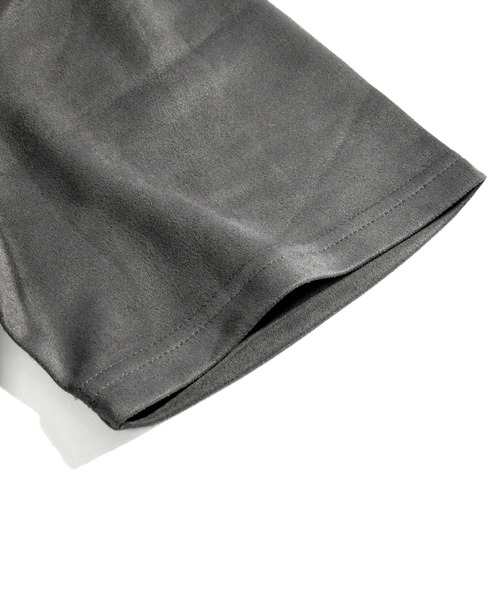 neos（ネオス）の「【neos -addictive design-】ルーズシルエット ローズプリント フェイクスウェード調 ハーフスリーブ Tシャツ（Tシャツ/カットソー・メンズ・カーキ/チャコールグレー/ブルー/パープル・MEDIUM/LARGE/X-LARGE）」の8枚目の写真