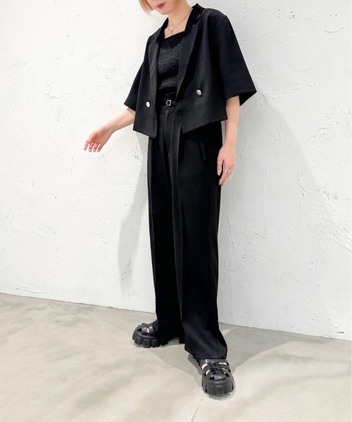 apres jour mignon(アプレジュールミニョン)の「ハイウエストベルト付きパンツ【SETUP着用可能】【ZOZOTOWN限定アイテム】(その他パンツ・レディース・ブラック/ライトグレー/ネイビー・X-LARGE/MEDIUM/SMALL)」の11枚目の写真