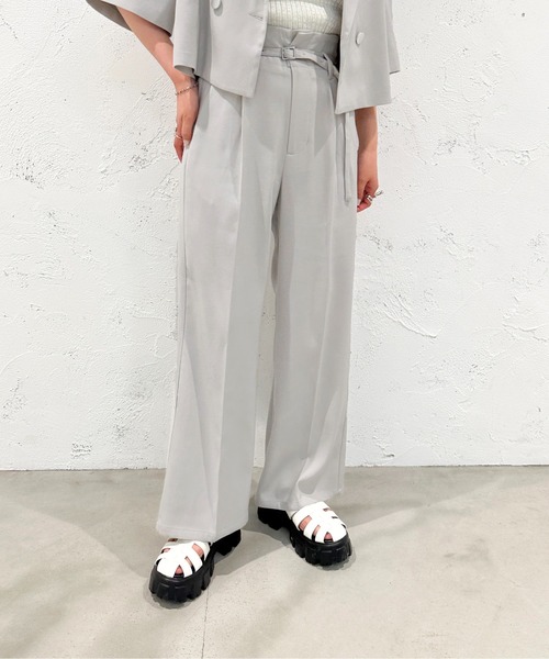 apres jour mignon(アプレジュールミニョン)の「ハイウエストベルト付きパンツ【SETUP着用可能】【ZOZOTOWN限定アイテム】(その他パンツ・レディース・ブラック/ライトグレー/ネイビー・X-LARGE/MEDIUM/SMALL)」の12枚目の写真