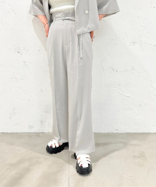 apres jour mignon(アプレジュールミニョン)の「ハイウエストベルト付きパンツ【SETUP着用可能】【ZOZOTOWN限定アイテム】(その他パンツ・レディース・ブラック/ライトグレー/ネイビー・X-LARGE/MEDIUM/SMALL)」の13枚目の写真