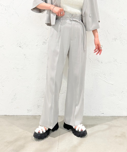 apres jour mignon(アプレジュールミニョン)の「ハイウエストベルト付きパンツ【SETUP着用可能】【ZOZOTOWN限定アイテム】(その他パンツ・レディース・ブラック/ライトグレー/ネイビー・X-LARGE/MEDIUM/SMALL)」の14枚目の写真