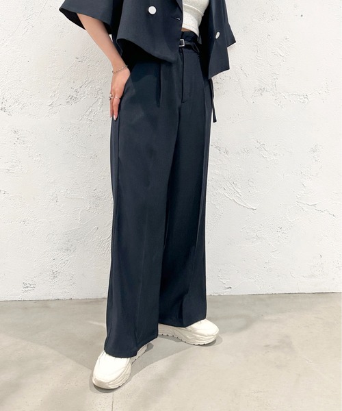 apres jour mignon(アプレジュールミニョン)の「ハイウエストベルト付きパンツ【SETUP着用可能】【ZOZOTOWN限定アイテム】(その他パンツ・レディース・ブラック/ライトグレー/ネイビー・X-LARGE/MEDIUM/SMALL)」の19枚目の写真