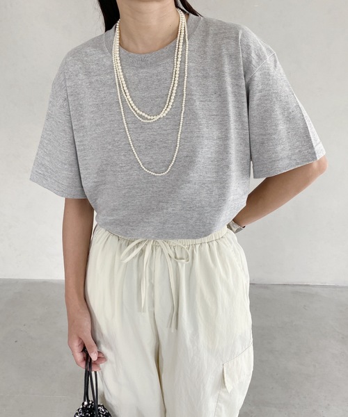 MYMOOD.(マイムード)の「5.6オンス ハイグレードコットン オーバーサイズTシャツ(Tシャツ/カットソー・レディース・ホワイト/ブラック/グレー/チャコールグレー・M/L)」の4枚目の写真