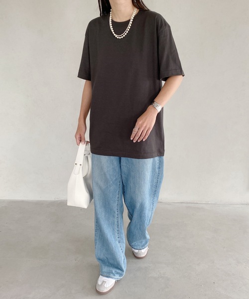 MYMOOD.(マイムード)の「5.6オンス ハイグレードコットン オーバーサイズTシャツ(Tシャツ/カットソー・レディース・ホワイト/ブラック/グレー/チャコールグレー・M/L)」の14枚目の写真
