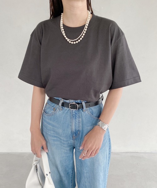 MYMOOD.(マイムード)の「5.6オンス ハイグレードコットン オーバーサイズTシャツ(Tシャツ/カットソー・レディース・ホワイト/ブラック/グレー/チャコールグレー・M/L)」の9枚目の写真