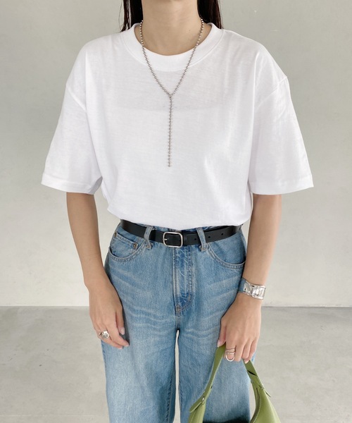 MYMOOD.(マイムード)の「5.6オンス ハイグレードコットン オーバーサイズTシャツ(Tシャツ/カットソー・レディース・ホワイト/ブラック/グレー/チャコールグレー・M/L)」の18枚目の写真