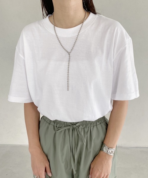 MYMOOD.(マイムード)の「5.6オンス ハイグレードコットン オーバーサイズTシャツ(Tシャツ/カットソー・レディース・ホワイト/ブラック/グレー/チャコールグレー・M/L)」の17枚目の写真