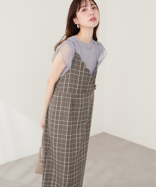 natural couture(ナチュラルクチュール)の「スカラップ刺繍キャミワンピース(ワンピース・レディース・ライトベージュ/ブラック/ドット/その他1/その他2/その他3・FREE)」の3枚目の写真