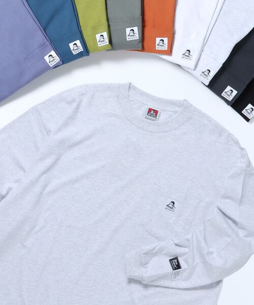 BEN DAVIS(ベンデイビス)の「【BEN DAVIS(ベンデイビス)】 NEW L/S POCKET TEE (WIDE) / ピスネーム ポケット ロンT ワンポイント 長袖 ビッグ(Tシャツ/カットソー・メンズ・オフホワイト/カーキ/ダークパープル/ブラック/ブルー系その他2/チャコール/オレンジ系その他5/ホワイト/グリーン系その他5・MEDIUM/LARGE/X-LARGE/SMALL)」の3枚目の写真