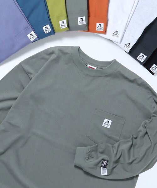 BEN DAVIS(ベンデイビス)の「【BEN DAVIS(ベンデイビス)】 NEW L/S POCKET TEE (WIDE) / ピスネーム ポケット ロンT ワンポイント 長袖 ビッグ(Tシャツ/カットソー・メンズ・オフホワイト/カーキ/ダークパープル/ブラック/ブルー系その他2/チャコール/オレンジ系その他5/ホワイト/グリーン系その他5・MEDIUM/LARGE/X-LARGE/SMALL)」の6枚目の写真