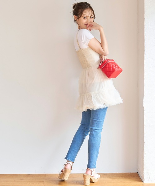 TITTY&CO.（ティティーアンドコー）の「【TITTY&CO.】フレアミニチュールジャンパースカート（ジャンパースカート・レディース・アイボリー/ブラック・FREE）」の10枚目の写真