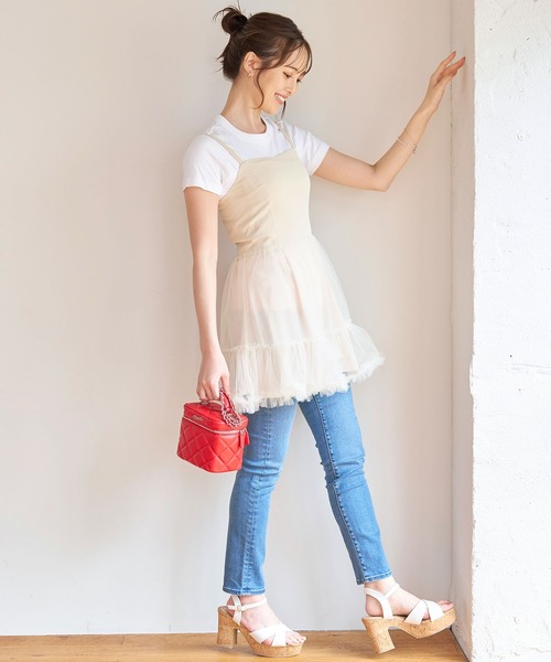 TITTY&CO.（ティティーアンドコー）の「【TITTY&CO.】フレアミニチュールジャンパースカート（ジャンパースカート・レディース・アイボリー/ブラック・FREE）」の15枚目の写真