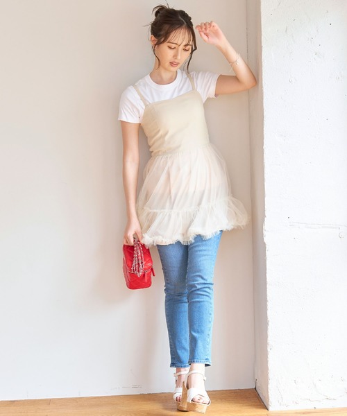 TITTY&CO.（ティティーアンドコー）の「【TITTY&CO.】フレアミニチュールジャンパースカート（ジャンパースカート・レディース・アイボリー/ブラック・FREE）」の3枚目の写真