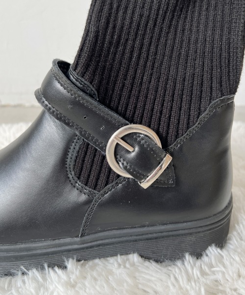 Loueme（ルエム）の「ニットドッキングベルトソックスブーツ（ブーツ・レディース・アイボリー/ブラック・23.5cm/24.5cm/22.5cm）」の9枚目の写真