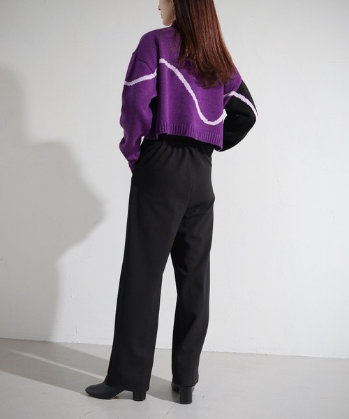 cheriella(シェリエラ)の「【cheriella】WEB限定3配色インターシャニットプルオーバー(ニット/セーター・レディース・ブラック/ブルー/パープル/チャコールグレー・M)」の14枚目の写真
