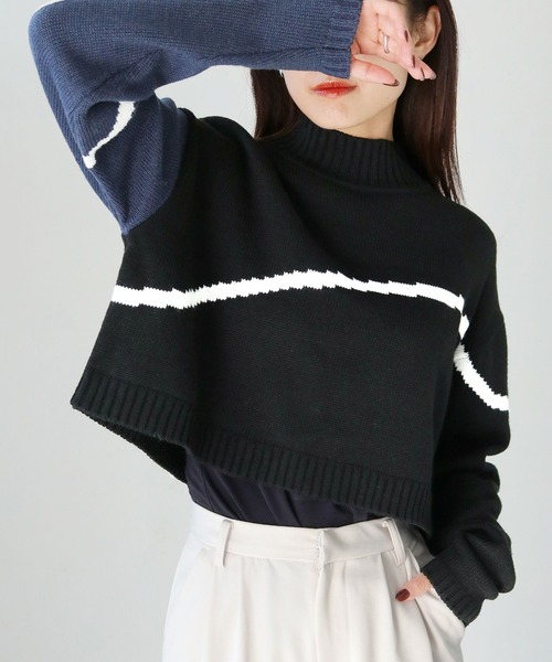 cheriella(シェリエラ)の「【cheriella】WEB限定3配色インターシャニットプルオーバー(ニット/セーター・レディース・ブラック/ブルー/パープル/チャコールグレー・M)」の19枚目の写真